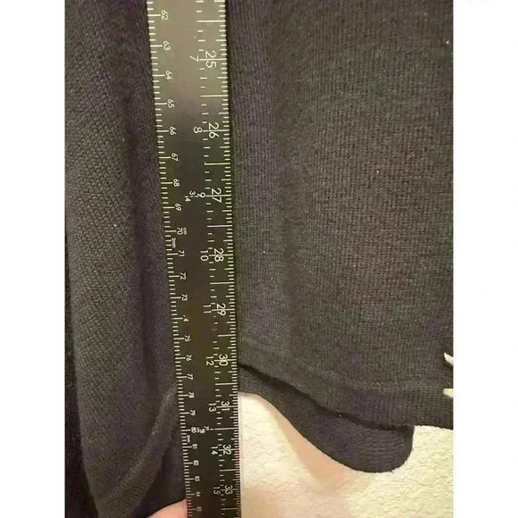 CJ Banks Womens Cardigan Sz 1x Black Floral Embroidered Assymetrical‎ Lagenlook - Picture 4 of 9